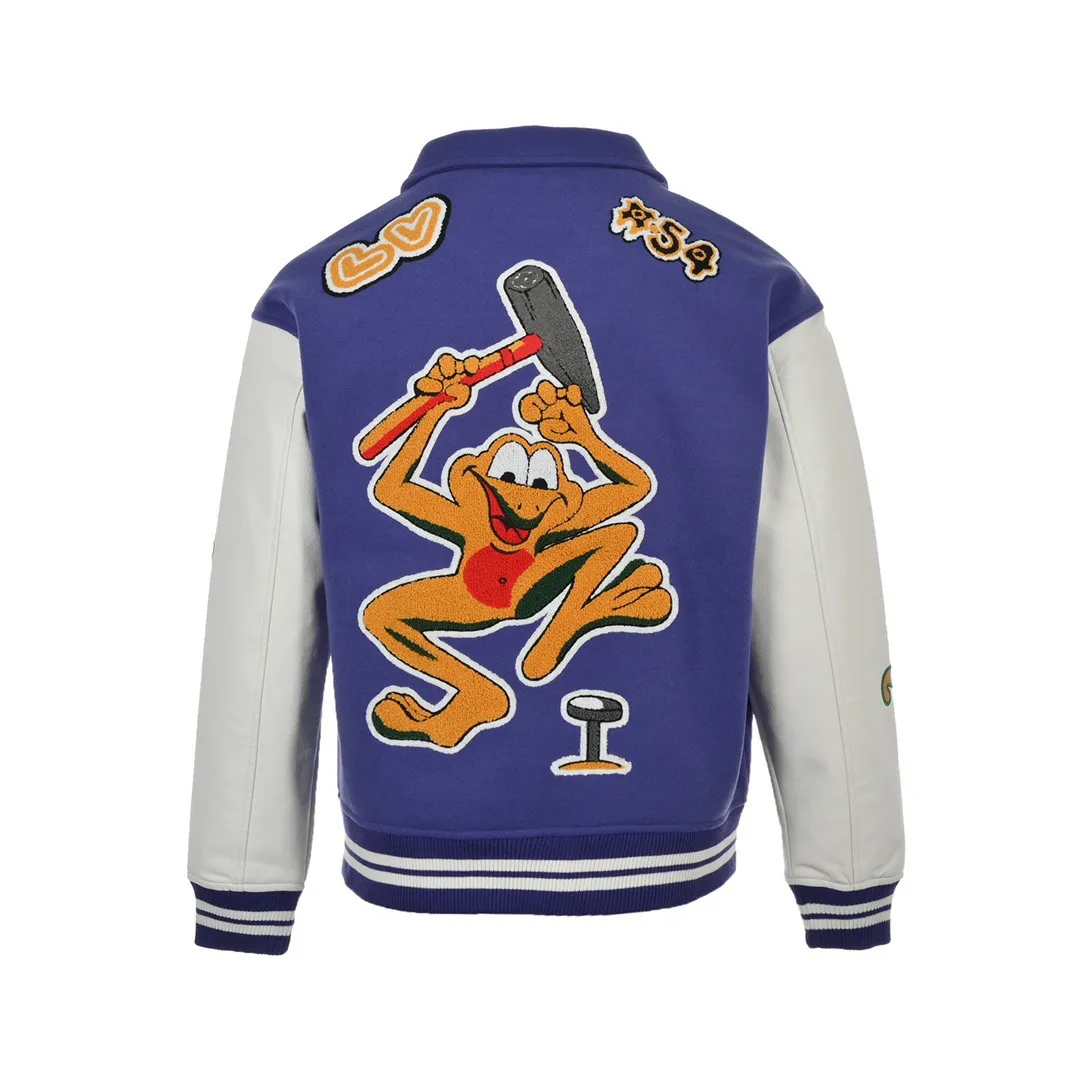 Louis Vuitton/Louis Vuitton 22Fw towel embroidered letter frog baseball jacket